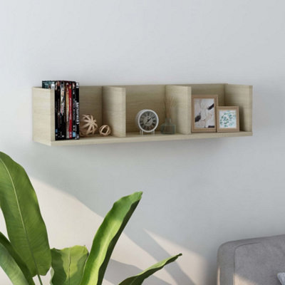 B&Q -  Cd Wall Shelf Sonoma Oak 75X18X18 Cm Engineered Wood