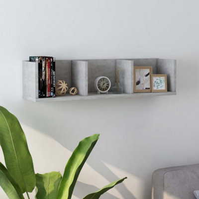 B&Q -  Cd Wall Shelf Concrete Grey 75X18X18 Cm Engineered Wood