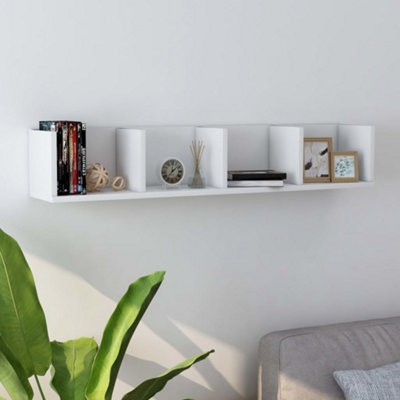B&Q -  Cd Wall Shelf White 100X18X18 Cm Engineered Wood