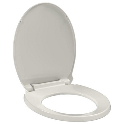 B&Q -  Soft-Close Toilet Seat Light Grey Oval