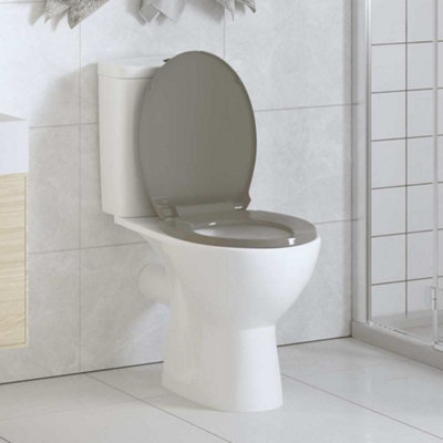 Vidaxl Soft-Close Toilet Seat Quick Release Grey Oval from B&Q