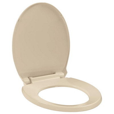 Vidaxl Soft-Close Toilet Seat Quick Release Beige Oval from B&Q