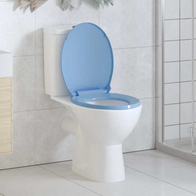 Vidaxl Soft-Close Toilet Seat Blue Oval from B&Q