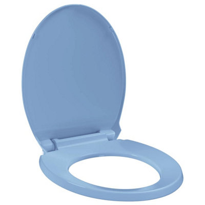 Vidaxl Soft-Close Toilet Seat Quick Release Blue Oval from B&Q