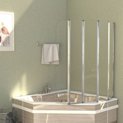 Vidaxl Bath Enclosure 120X140 Cm Tempered Glass Transparent Bath Enclosures