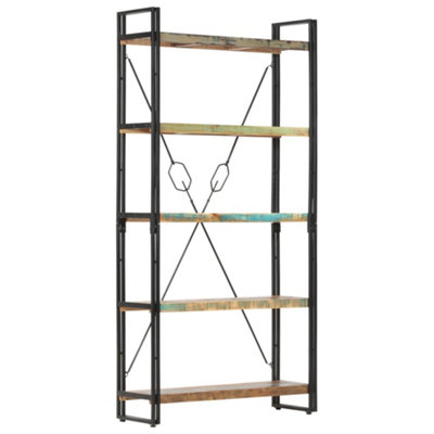 B&Q -  5-Tier Bookcase 90X30X180 Cm Solid Reclaimed Wood