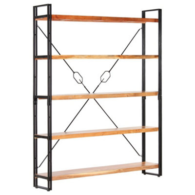 Vidaxl 5-Tier Bookcase 140X30X180 Cm Solid Acacia Wood Bookcases from B&Q