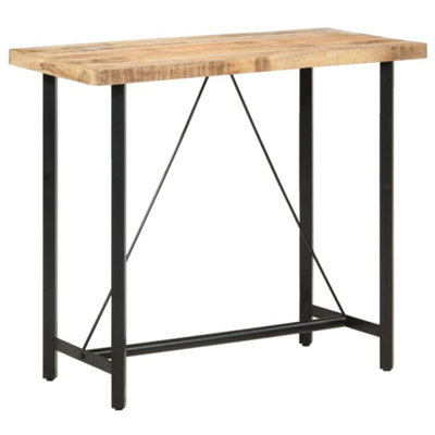 B&Q -  Bar Table 120X58X107 Cm Rough Mango Wood