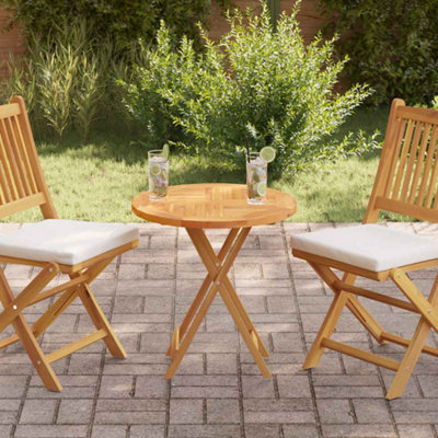 B&Q -  Table Top Solid Teak Wood Round 2.5 Cm 60 Cm