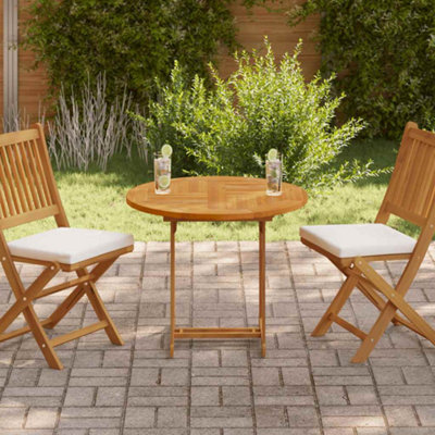 Vidaxl Table Top Solid Teak Wood Round 2.5 Cm 80 Cm Tabletops 2.5Cm