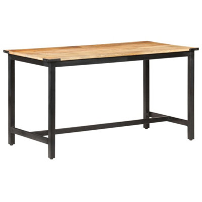 Vidaxl Dining Table 140X70X76 Cm Solid Rough Mango Wood