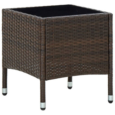 Vidaxl Garden Table Brown 40X40X45 Cm Poly Rattan from B&Q