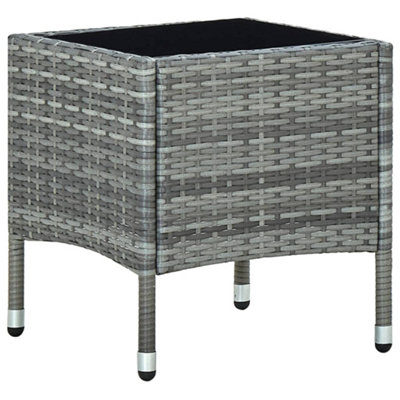 Vidaxl Garden Table Grey 40X40X45 Cm Poly Rattan from B&Q