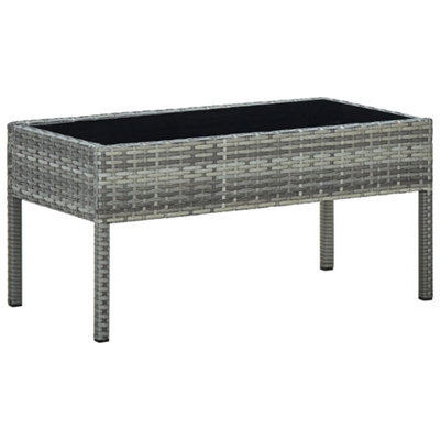 Vidaxl Garden Table Grey 75X40X37 Cm Poly Rattan from B&Q