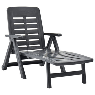 B&Q -  Folding Sun Lounger Plastic Anthracite