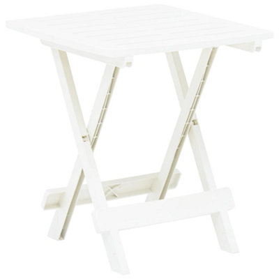 Vidaxl White Folding Garden Table 45X43x50 Cm Plastic