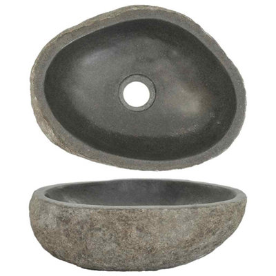 Vidaxl Basin River Stone Oval (29-38)X(24-31) Cm from B&Q