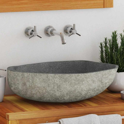 Vidaxl Basin River Stone Oval (45-53)X(34-41) Cm from B&Q
