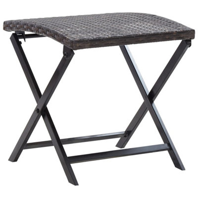 Vidaxl Folding Stool Poly Rattan Brown from B&Q