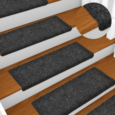 Vidaxl Stair Mats Self-Adhesive 15 Pcs 65X21X4 Cm Grey Rectangular Edge from B&Q