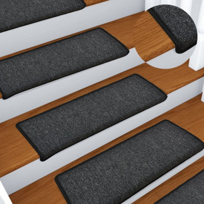 Vidaxl Stair Mats 15 Pcs 65X21X4 Cm Anthracite Rectangular Edge from B&Q