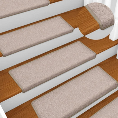 Vidaxl Stair Mats 15 Pcs 65X21X4 Cm Taupe Rectangular Edge from B&Q