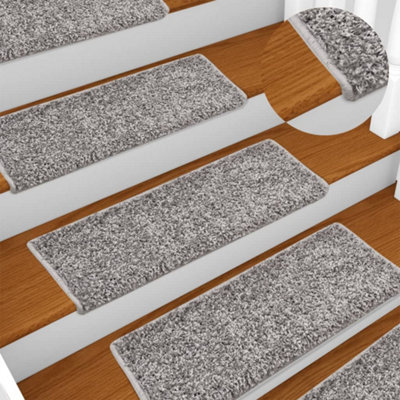 Vidaxl Stair Mats 15 Pcs 65X21X4 Cm Grey Rectangular Edge from B&Q