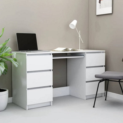 Vidaxl Writing Desk White 140X50X77 Cm Engineered Wood from B&Q