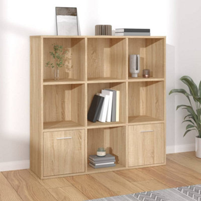 B&Q -  Book Cabinet Sonoma Oak 98X30X98 Cm Engineered Wood