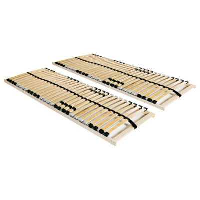 B&Q -  Slatted Bed Bases Without Mattress 2 Pcs With 28 Slats 90X200 Cm