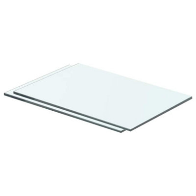 B&Q -  Shelves 2 Pcs Panel Glass Clear 40X20 Cm