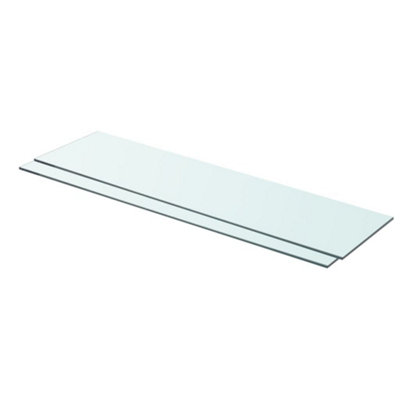 B&Q -  Shelves 2 Pcs Panel Glass Clear 80X20 Cm
