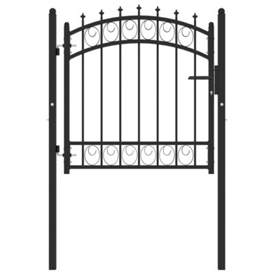 B&Q -  Fence Gate With Spikes Steel 100X100 Cm Black Fence Gates