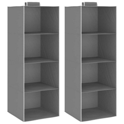 Vidaxl Hanging Closet Organisers 2 Pcs With 4 Shelves Fabric from B&Q