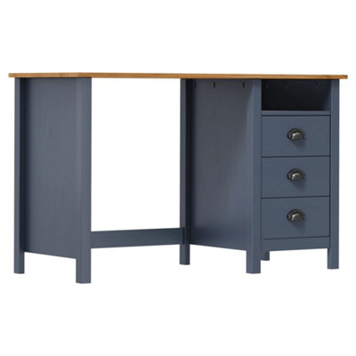 Vidaxl Desk Hill With 3 Drawers Grey 120X50X74 Cm Solid Pine Wood from B&Q