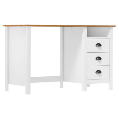 B&Q -  Desk Hill With 3 Drawers 120X50X74 Cm Solid Pine Wood
