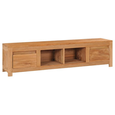Vidaxl Tv Cabinet 115X30x35 Cm Solid Teak Wood Large