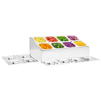 B&Q -  Gastronorm Container Holder With 8 Gn 1/6 Pan Stainless Steel