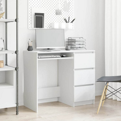 B&Q -  Desk White 90X45X76 Cm Engineered Wood Desks