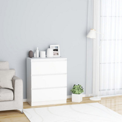 Vidaxl Sideboard White Engineered Wood Storage Drawer Side Cabinet Furniture - Image 3