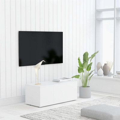 Vidaxl Tv Cabinet White Engineered Wood Media Hifi Stand Stereo Cabinet Unit - Image 3