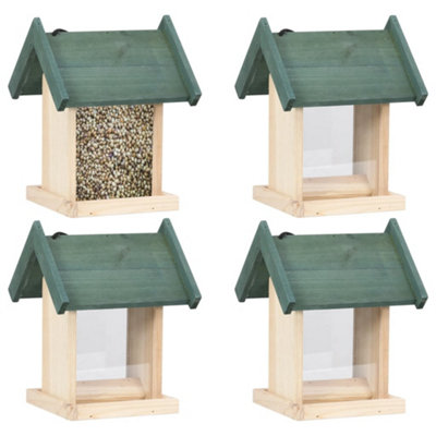 Vidaxl Bird Feeders 4 Pcs Firwood Bird Feeders from B&Q