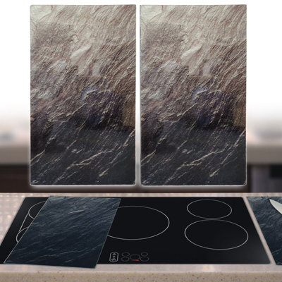 Urbn-Living Urbnliving 52Cm Width 2Pcs Kitchen Tempered Glass Chopping Cutting Worktop Stove Cover Protector Board from B&Q