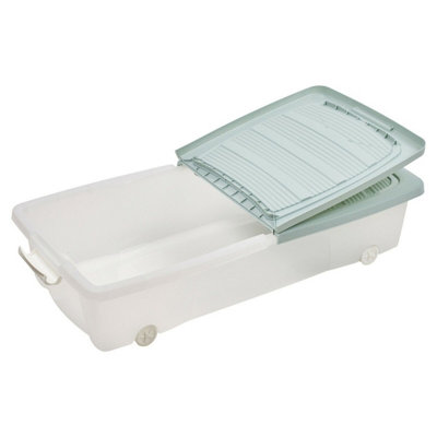 Urbn-Living Teal40L Large Storage Box With Wheeled Lids from B&Q