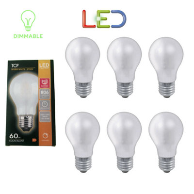 6 X Tcp Led Gls 8W Es Light Bulb Lamp Edison Screw 806 Lumens Warm White