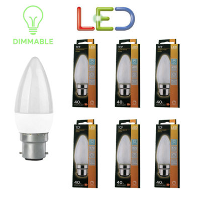 6 X Tcp Candle 4.5W Led Light Bulb Warm White Bc Dimmable 2700K 470 Lumen from B&Q