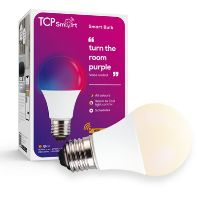 TCP Smart Wi-Fi LED Lightbulb Classic E27 Colour Tuneable White & Colour Changing Dimmable, Rgb - Image 2