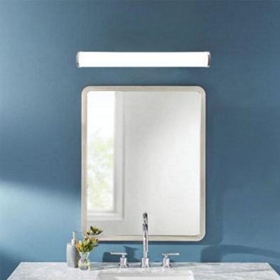 B&Q -  White 400mm Ip44 Tubular Mirror Bathroom Wall Light 8W