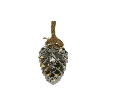 B&Q -  Pine Cone Christmas Led Rope Light With 15 Warm White Leds 15Cm Decorative Light