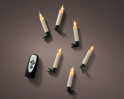 Clip On Christmas Tree Candle Lights 10 Warm White LED Flickering Candles - Image 3